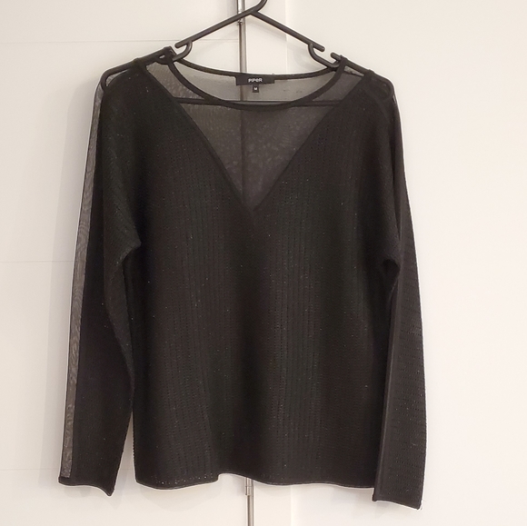 Tinsel Thread Sweater with Sheer Panels - Picture 4 of 8
